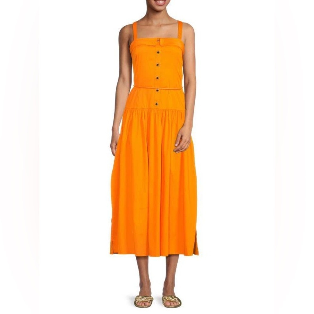 KARL LAGERFELD PARIS | Belted Midi A-Line Dress